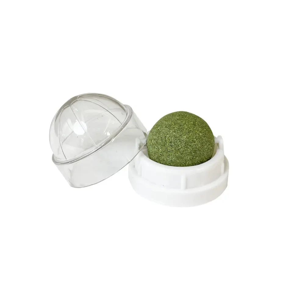 Natural Catnip Wall-Mounted Ball Toy and Scratcher for Cats - Promotes Digestion and Healthy Snacking