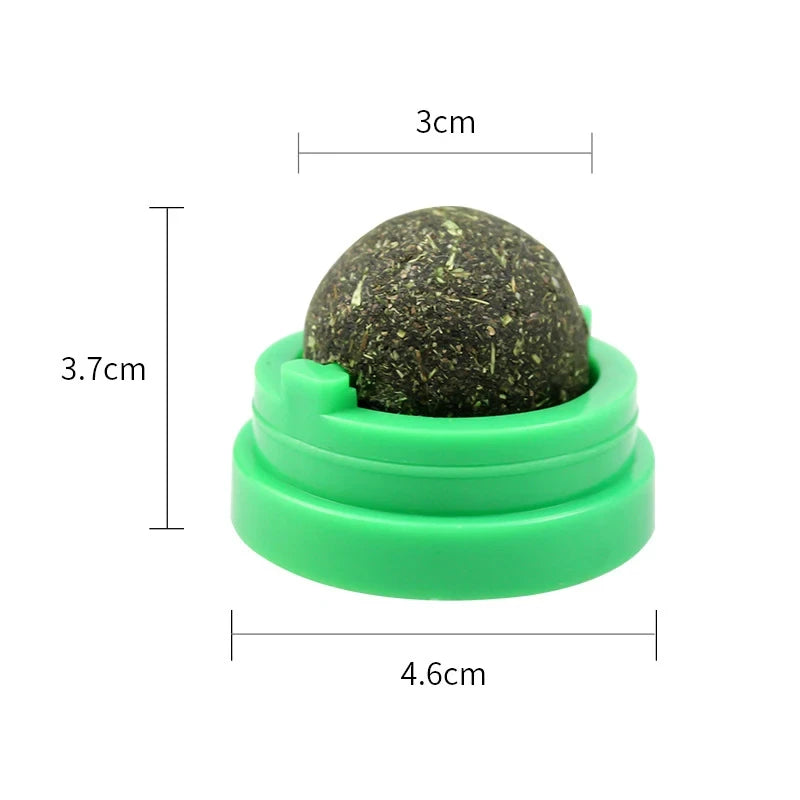 Natural Catnip Wall-Mounted Ball Toy and Scratcher for Cats - Promotes Digestion and Healthy Snacking