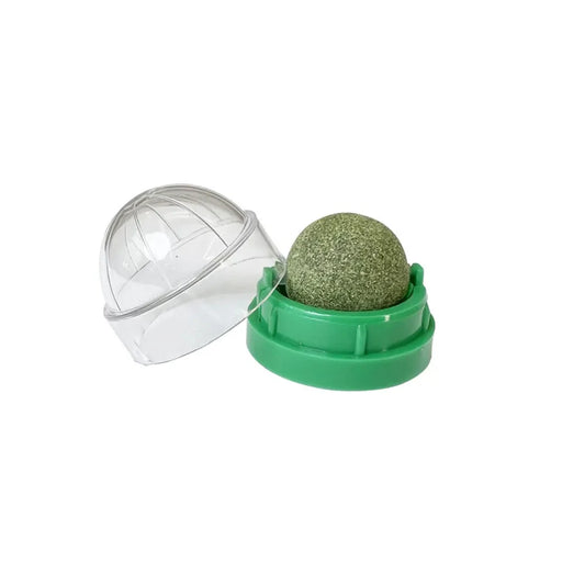 Natural Catnip Wall-Mounted Ball Toy and Scratcher for Cats - Promotes Digestion and Healthy Snacking